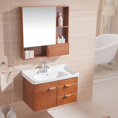 克麗菲兒橡木浴室柜 衛(wèi)浴柜洗面洗臉盆洗手臺盆組合KL-2873帶鏡柜